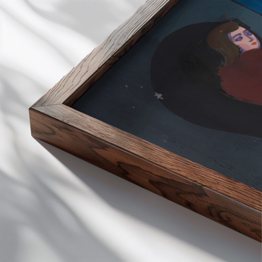 Ohne Titel aus ‘Die 150 Blatter XXX 1940 Karl Wiener close up dark wood mockup