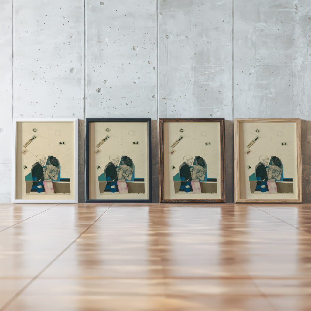 Ohne Titel junge Frau und Tod around 1941 Karl Wiener framed posters mockup