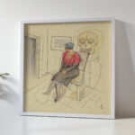 Ohne Titel sitzende Frau Totenkopf around 1935 Karl Wiener 5 mockup