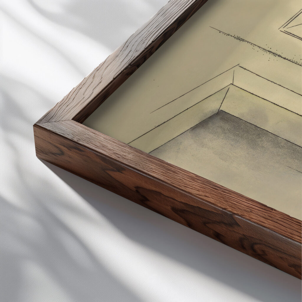 Ohne Titel sitzende Frau Totenkopf around 1935 Karl Wiener close up dark wood mockup