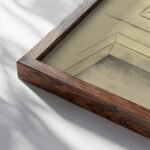 Ohne Titel sitzende Frau Totenkopf around 1935 Karl Wiener close up dark wood mockup