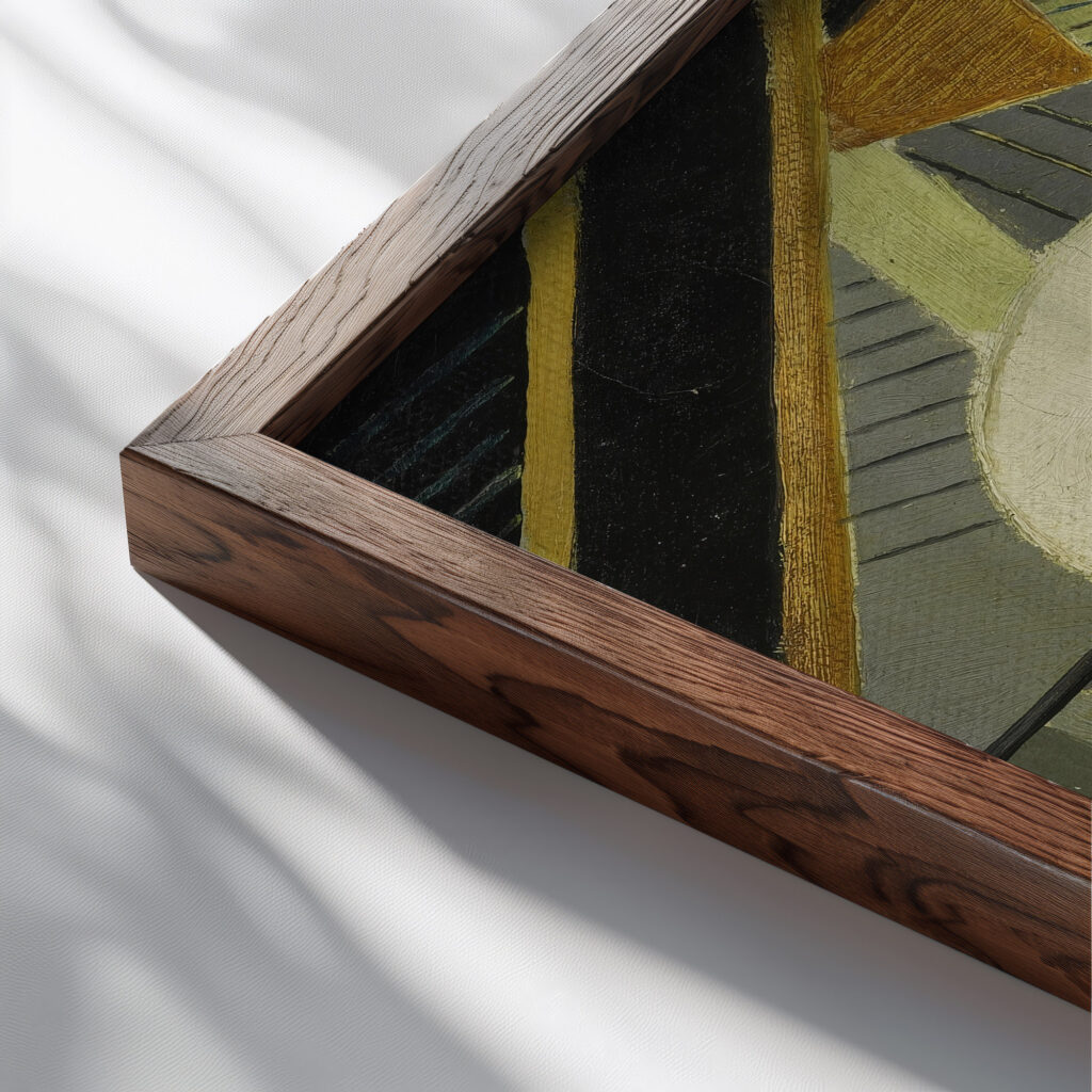 Oiseaux no. 4 1916 Angel Zarraga close up dark wood mockup