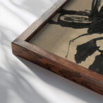 Old Man with a Cross on his Shoulder 1940–1944 Jan Novak close up dark wood mockup