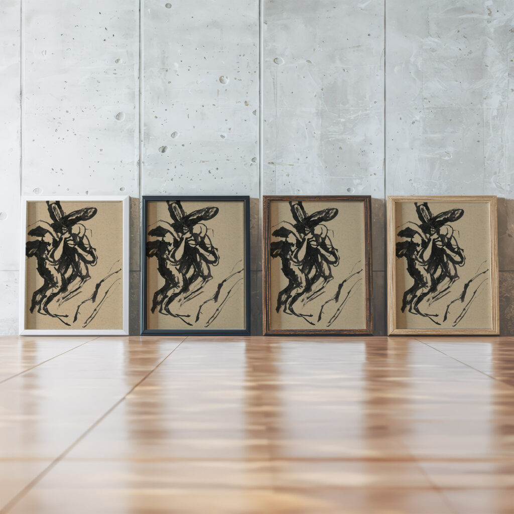 Old Man with a Cross on his Shoulder 1940–1944 Jan Novak framed posters mockup