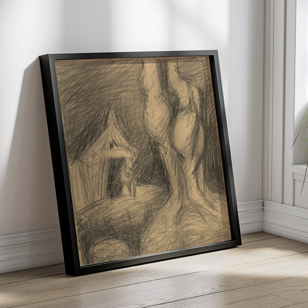 Old Woman Sitting in front of a Cottage 1940–1944 Jan Novak 4 mockup