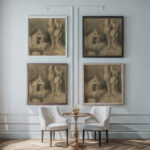 Old Woman Sitting in front of a Cottage 1940–1944 Jan Novak framed posters mockup