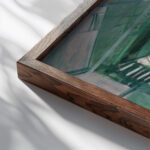 Old Woman in Greenhouse 1936 Walter Kurt Wiemken close up dark wood mockup