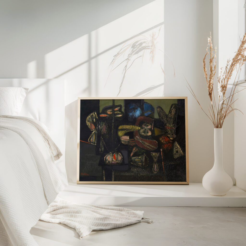 Old man looking into a room 1944 Jankel Adler 4 mockup