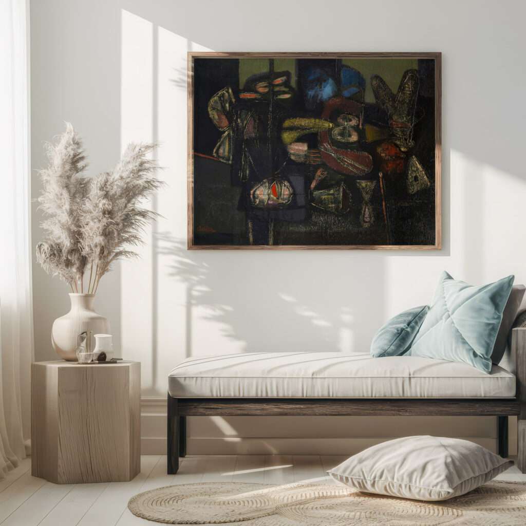 Old man looking into a room 1944 Jankel Adler 5 mockup