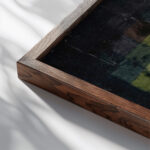 Old sound 1925 Paul Klee close up dark wood mockup