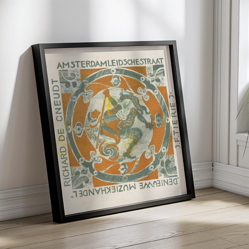 Omslag van muziekstuk ‘t Koningskind 1909 Carel Adolph Lion Cachet 4 mockup