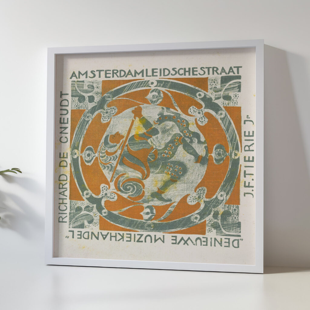 Omslag van muziekstuk ‘t Koningskind 1909 Carel Adolph Lion Cachet 5 mockup