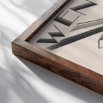 Omslagontwerp voor Wendingen 1931 1931 Mommie Schwarz close up dark wood mockup