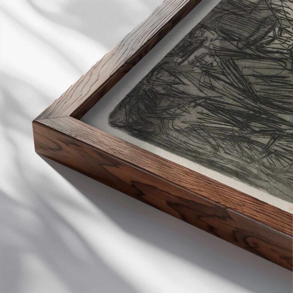 On the Street c. 1914 Ernst Ludwig Kirchner close up dark wood mockup