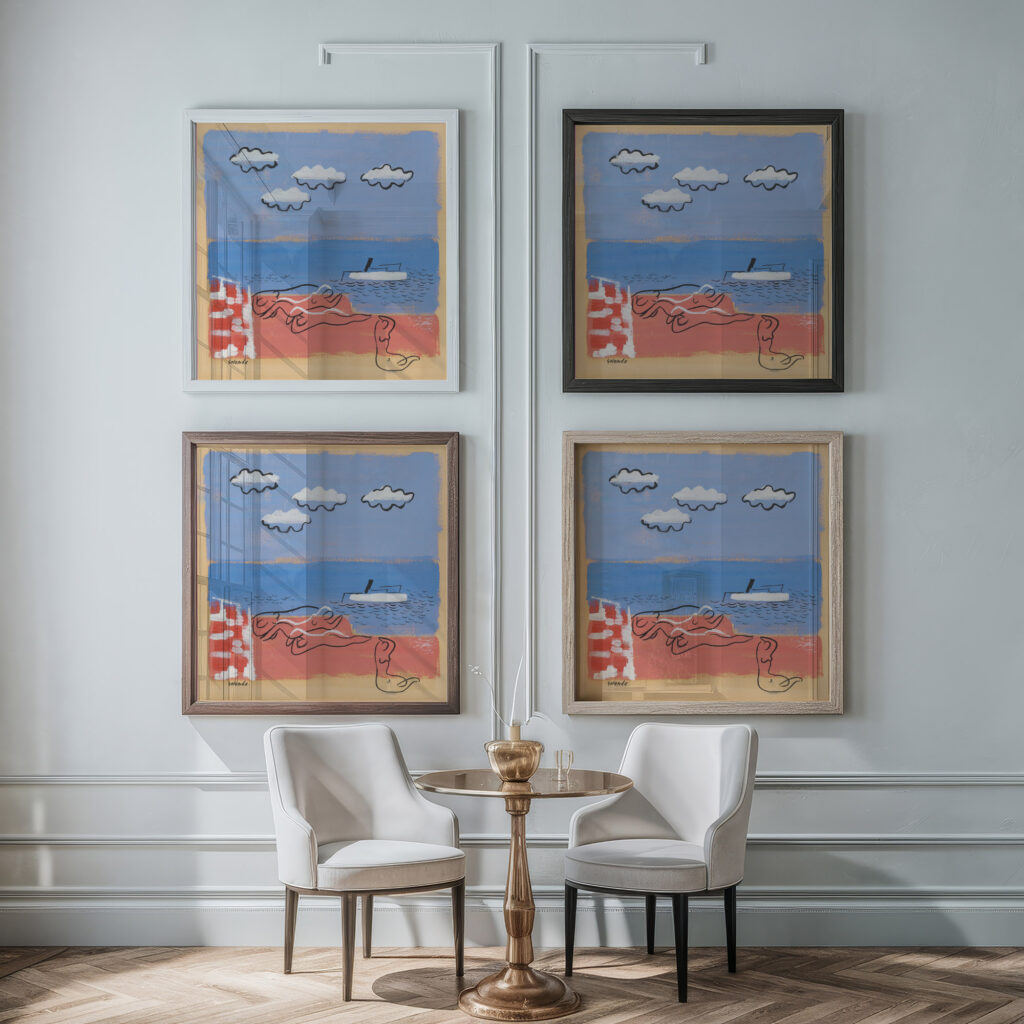 On the beach 1933–1934 Mikulas Galanda framed posters mockup