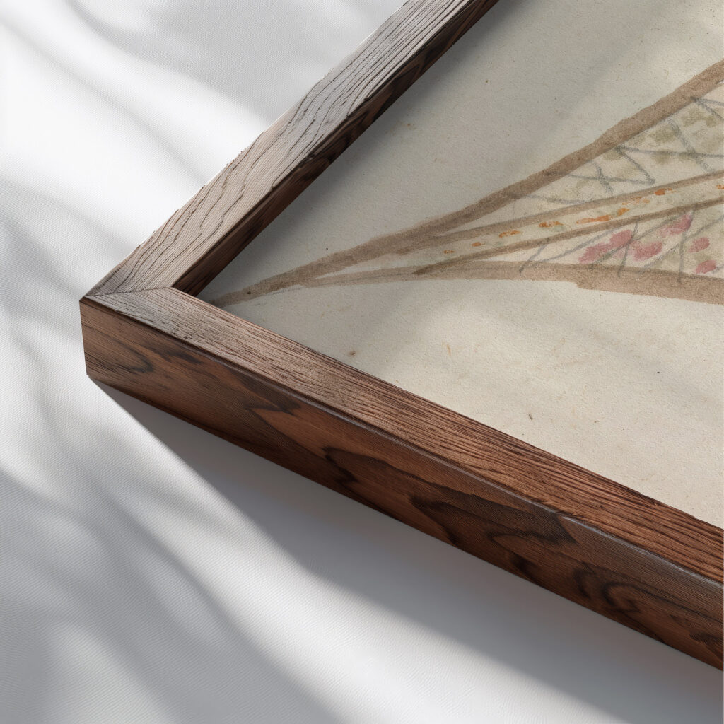 One of Four Sketches of Ceilings in the Vatican Gallery 1777 to 1778 Henry Swinburne 1 close up dark wood mockup