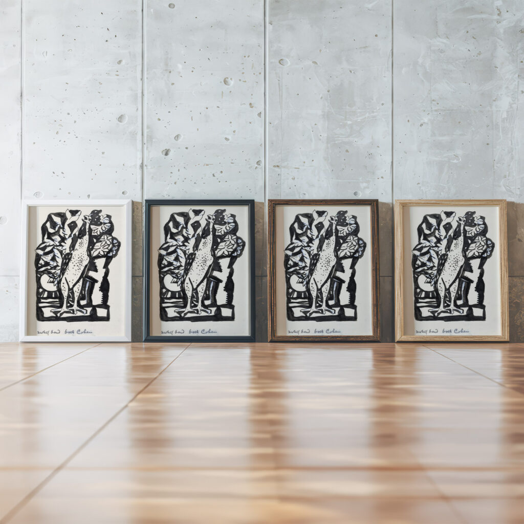 Ontwerp boekillustratie voor Alexander Cohens Van Anarchie tot Monarchie Haan 1891 Leo Gestel framed posters mockup