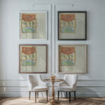 Ontwerp met een gekroonde W en aan weerszijden JB 1874 Carel Adolph Lion Cachet framed posters mockup