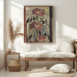 Ontwerp met papavers voor de rand van het wandtapijt Gezicht op de Ponte Vecchio te Florence 1925 Carel Adolph Lion Cachet 5 mockup