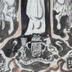 Ontwerp met staande vrouw met ruiters aan weerszijden 1874 Carel Adolph Lion Cachet 8 mockup