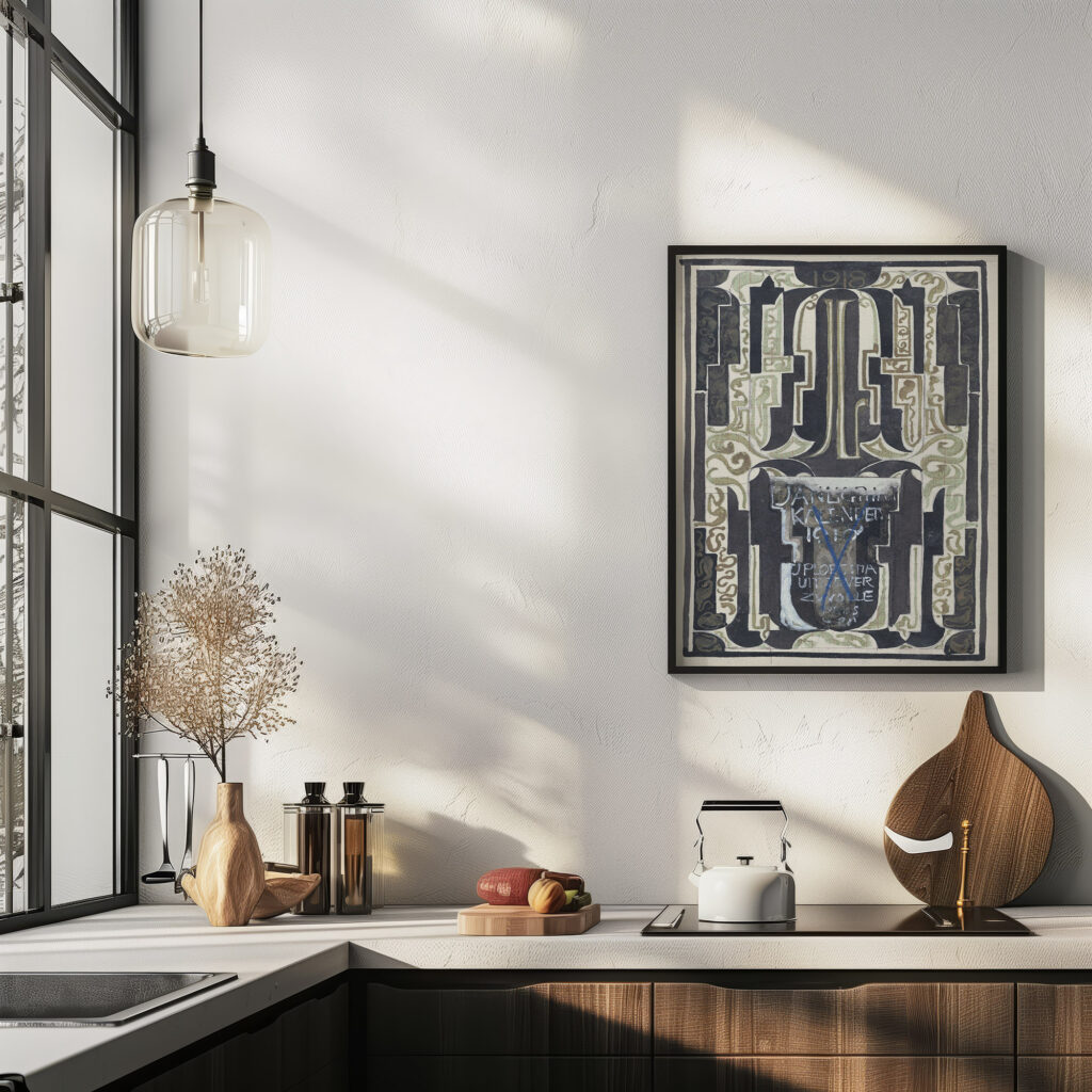 Ontwerp voor Jan Ligthart kalender voor 1918 1874 Carel Adolph Lion Cachet 6 mockup