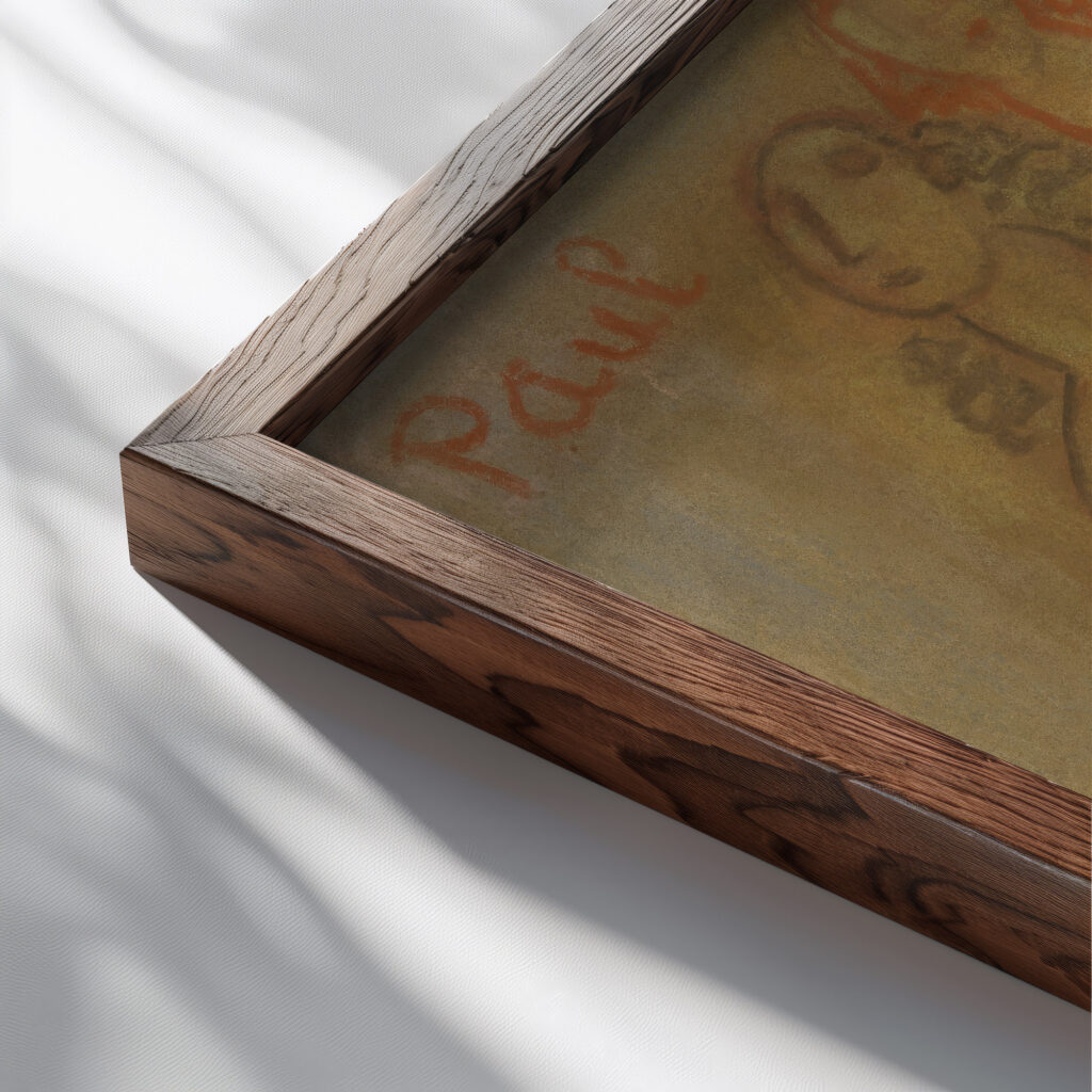 Ontwerp voor Paul Fierens ‘lArt Hollandais contemporain drie naakte vrouwen 1933 Leo Gestel close up dark wood mockup