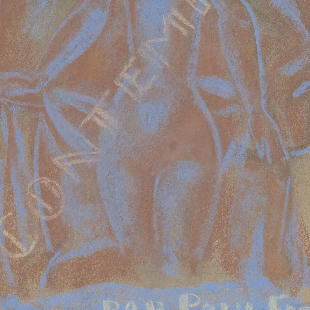 Ontwerp voor Paul Fierens ‘lArt Hollandais contemporain naakte vrouw tussen twee van elkaar weg kijkende mannen hoofden. 1933 Leo Gestel 1 8 mockup