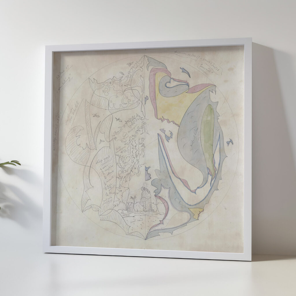 Ontwerp voor aardewerkdecoratie van schotel Wandeling en Eenvoud 1917 12 13 Theo Colenbrander 5 mockup