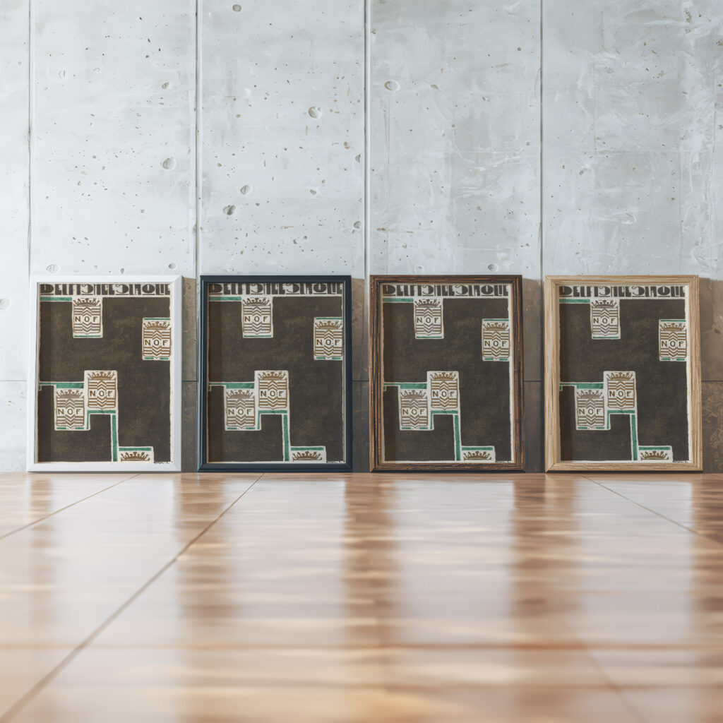 Ontwerp voor affiche voor Delftsche Slaolie 1906 Reijer Stolk framed posters mockup