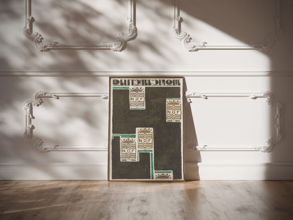 Ontwerp voor affiche voor Delftsche Slaolie 1906 Reijer Stolk video mockup
