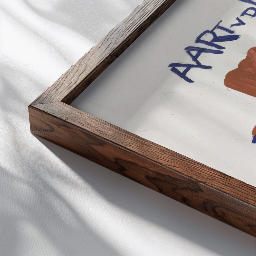 Ontwerp voor boekband van De Kleine Rudolf door Aart van der Leeuw 1891 Leo Gestel 1 close up dark wood mockup