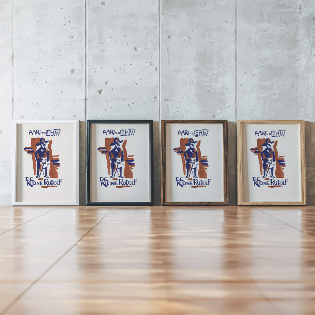 Ontwerp voor boekband van De Kleine Rudolf door Aart van der Leeuw 1891 Leo Gestel 1 framed posters mockup