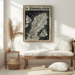 Ontwerp voor de omslag van ‘De Gemeenschap met een voorstelling van vlinders rond bladeren en bloemen vliegend 1891 Leo Gestel 5 mockup