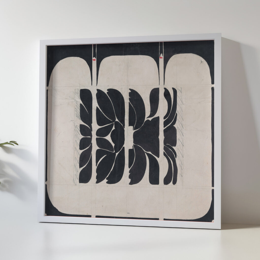 Ontwerp voor de voorkant van een boekband met bloemmotief 1874 Carel Adolph Lion Cachet 5 mockup