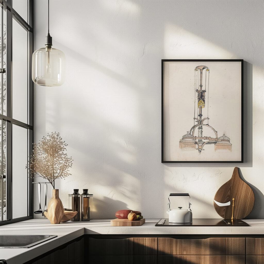 Ontwerp voor een bascule lamp 1874 Carel Adolph Lion Cachet 6 mockup
