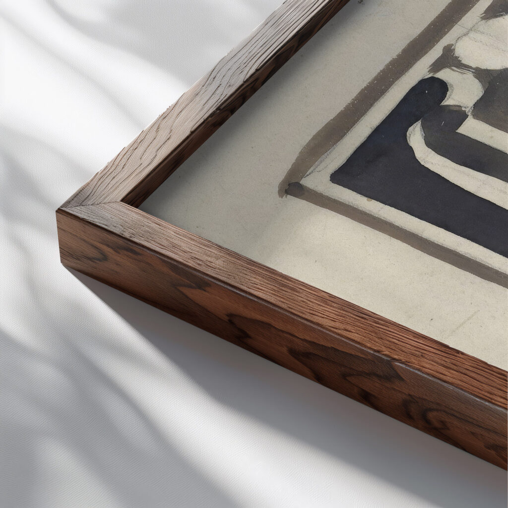 Ontwerp voor een boek uitgegeven door S.L. van Looy te Amsterdam 1874 Carel Adolph Lion Cachet close up dark wood mockup