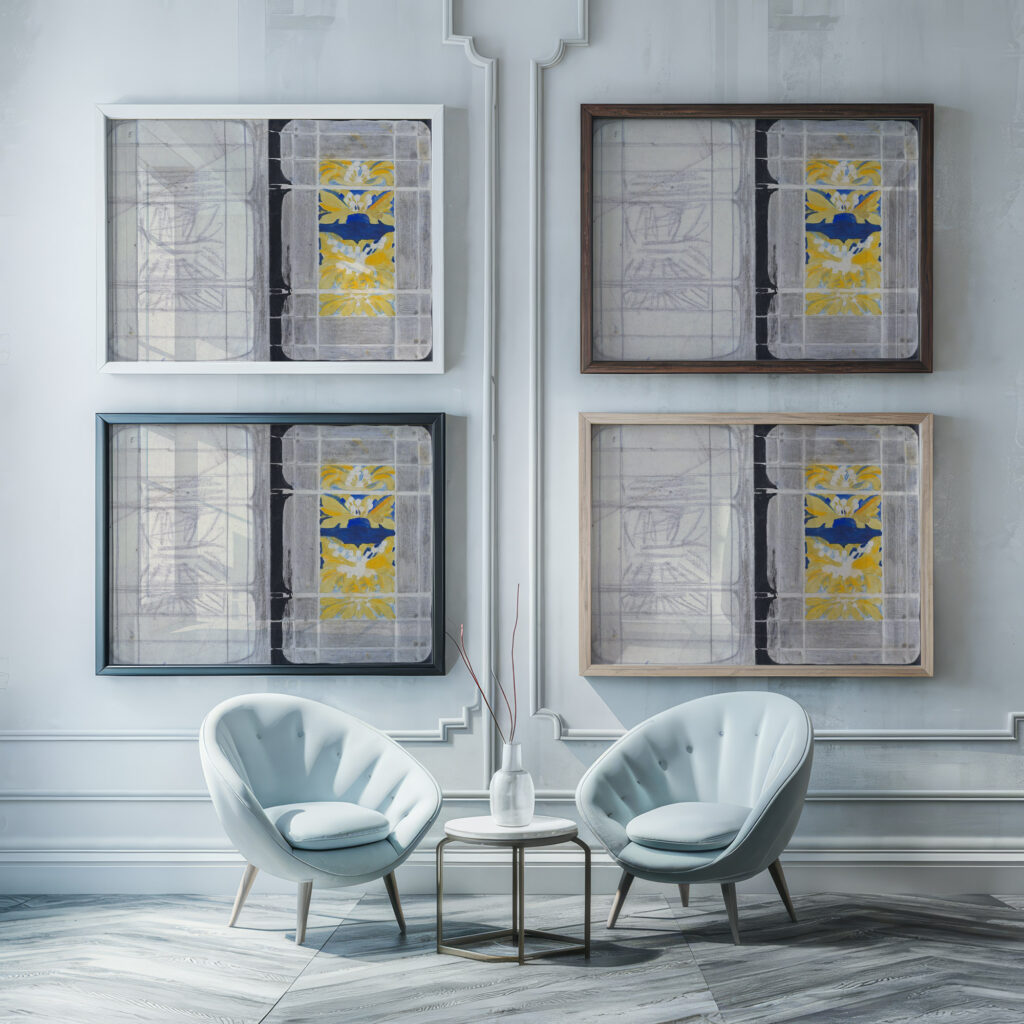 Ontwerp voor een boekband met bloemmotief 1874 Carel Adolph Lion Cachet framed posters mockup