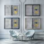 Ontwerp voor een boekband met bloemmotief 1874 Carel Adolph Lion Cachet framed posters mockup