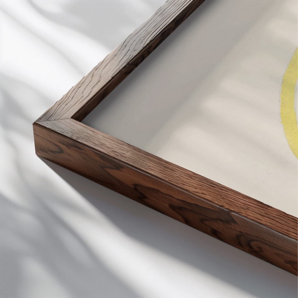 Ontwerp voor een bord met WB 1874 Carel Adolph Lion Cachet close up dark wood mockup