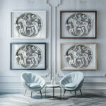 Ontwerp voor een bord met een Canadese mountie 1874 Carel Adolph Lion Cachet framed posters mockup