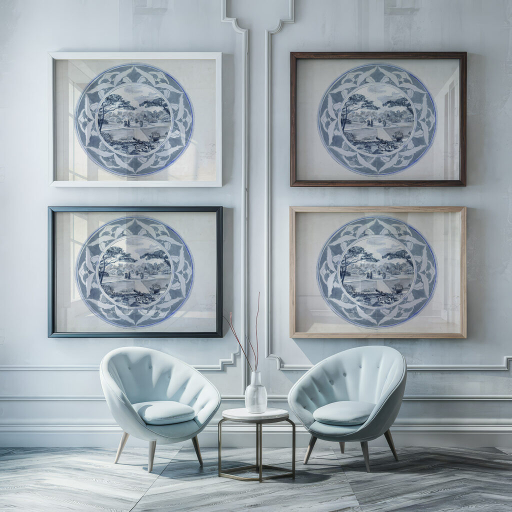 Ontwerp voor een bord met een tuingezicht 1874 Carel Adolph Lion Cachet framed posters mockup