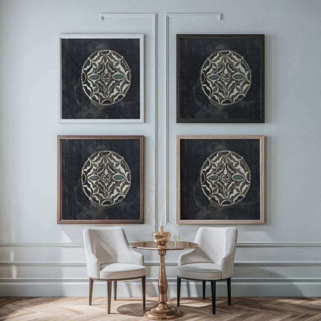 Ontwerp voor een broche 1874 Carel Adolph Lion Cachet framed posters mockup