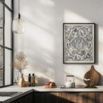 Ontwerp voor een ex libris met monogram en leeuwen 1874 Carel Adolph Lion Cachet 6 mockup