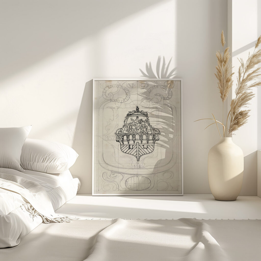 Ontwerp voor een ex libris voor D. Goedkoop 1874 Carel Adolph Lion Cachet 4 mockup