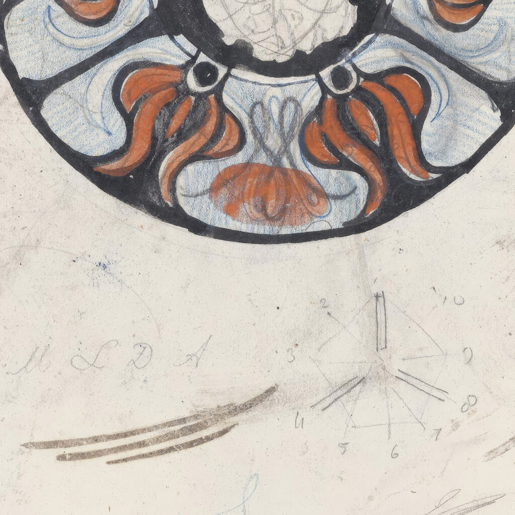 Ontwerp voor een gedenkbord met W en een wapenschild 1874 Carel Adolph Lion Cachet 8 mockup