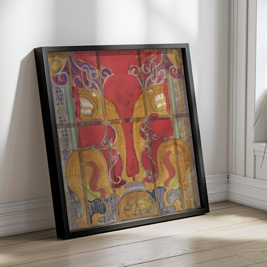 Ontwerp voor een glas in lood koepel voor de muziekzaal van het schip J.P. Coen 1874 Carel Adolph Lion Cachet 4 mockup