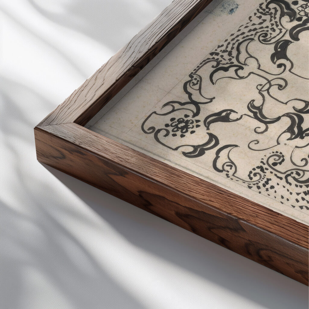 Ontwerp voor een omslag voor een uitgave van Honore Daumier en Erich Klossowski Munchen 1908 1874 Carel Adolph Lion Cachet 1 close up dark wood mockup