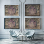 Ontwerp voor een oorkonde van de Nederlandsche Maatschappij voor Nijverheid en Handel 1874 Carel Adolph Lion Cachet framed posters mockup