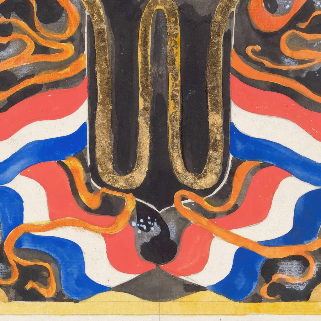 Ontwerp voor een postzegel met een gekroonde W 1939 Carel Adolph Lion Cachet 8 mockup
