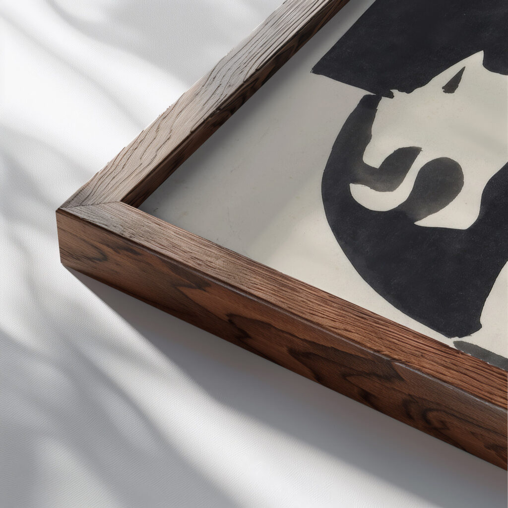 Ontwerp voor een vaas met leeuwenmotief 1874 Carel Adolph Lion Cachet 1 close up dark wood mockup